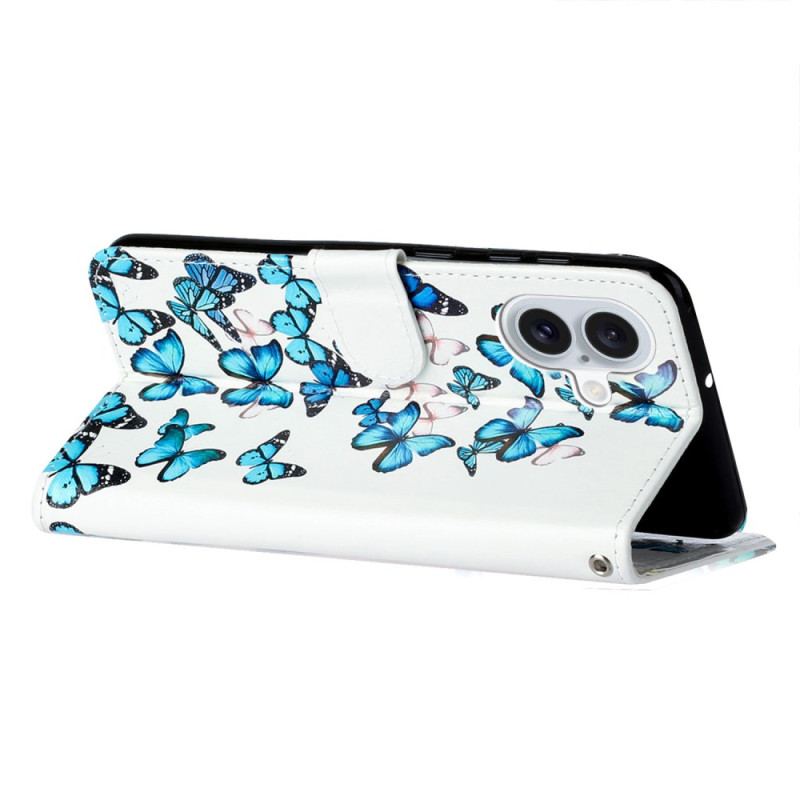 Pokrowce iPhone 16 Plus Lot Niebieskich Motyli