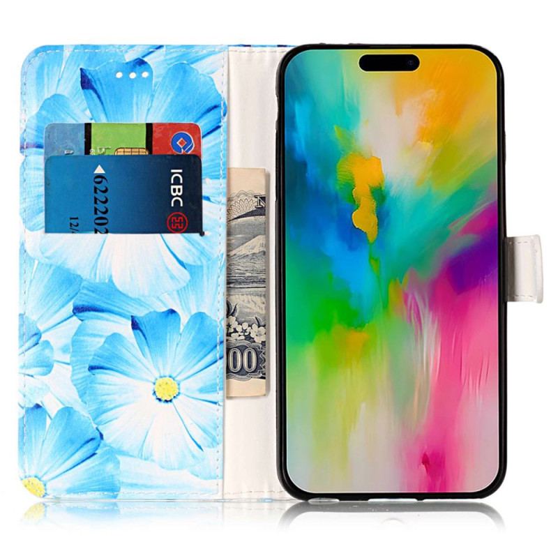 Skórzany Futerał iPhone 16 Plus Etui Na Telefon Orchidee