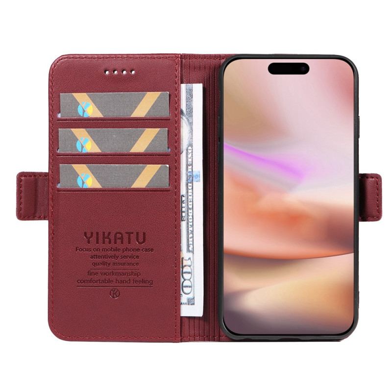 Skórzany Futerał iPhone 16 Plus Etui Na Telefon Sztuczna Skóra Yikatu