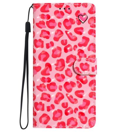Etui Folio iPhone 16 Pro Różowy Pasek W Panterkę Etui Ochronne