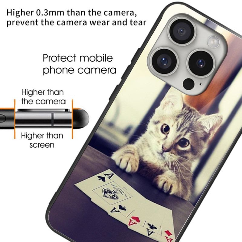 Etui iPhone 16 Pro Poker Chat Ze Szkła Hartowanego Etui Ochronne