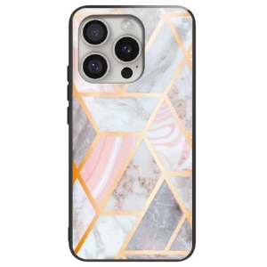 Etui iPhone 16 Pro Szkło Hartowane Z Różowego Marmuru Etui Ochronne
