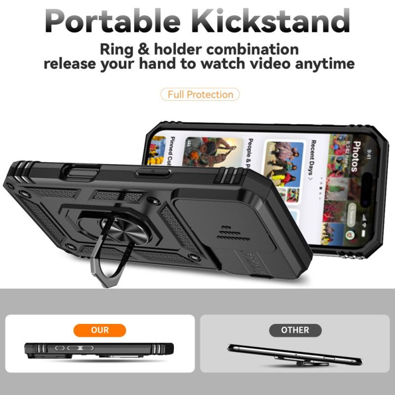 Etui iPhone 16 Pro Wspornik Pierścienia I Osłona Krzywki