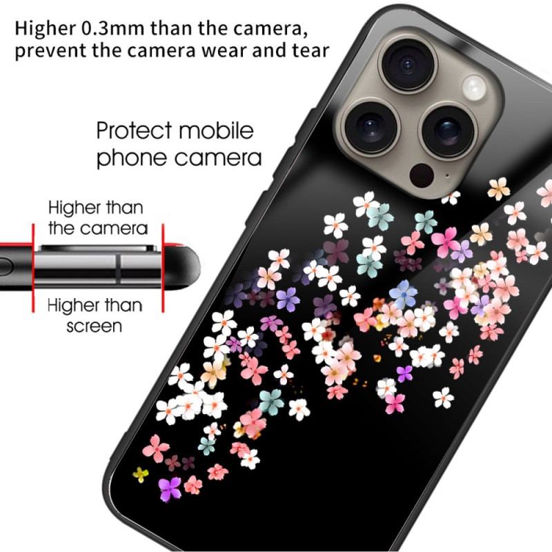 Futerały iPhone 16 Pro Etui Na Telefon Kwiatowy Wzór Ze Szkła Hartowanego