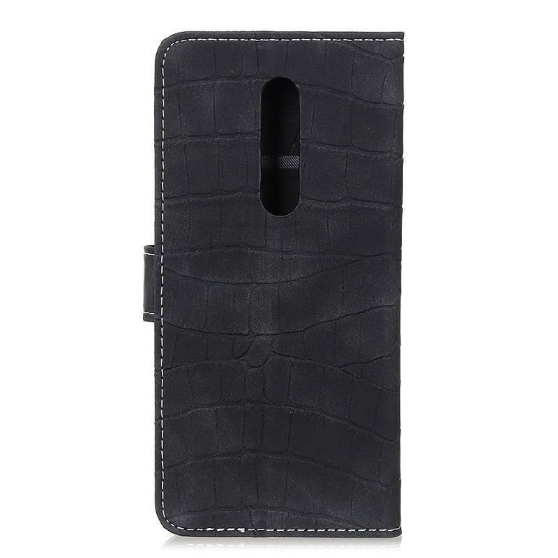 Etui Folio do OnePlus 8 Croc Effect Sztuczna Skóra