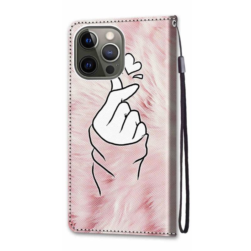 Etui Folio do iPhone 13 Pro Koreańskie Serce