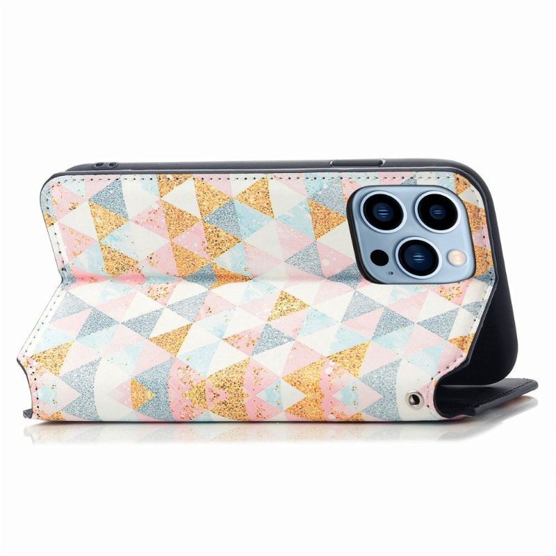 Etui Folio do iPhone 13 Pro Skórzany Futerał Nordic Styl Klapka