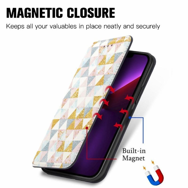 Etui Folio do iPhone 13 Pro Skórzany Futerał Nordic Styl Klapka