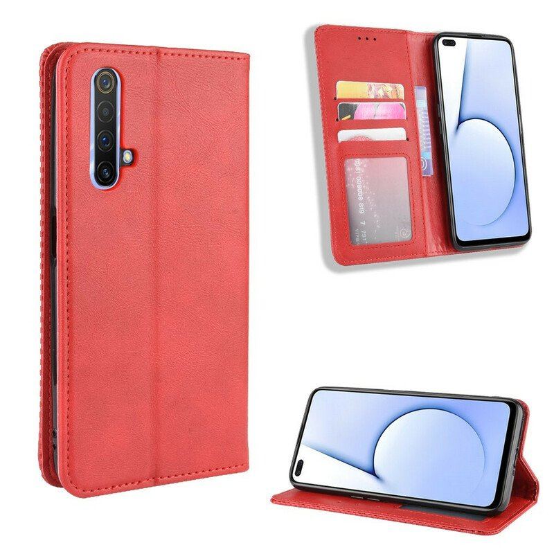 Etui Na Telefon do Realme X50 Etui Folio Stylizowany Efekt Skóry W Stylu Vintage