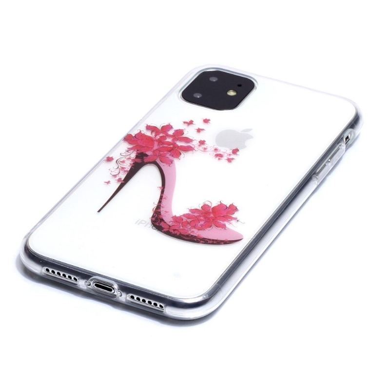 Etui do iPhone 11 Anti-fall Przezroczysty Obcas W Kwiaty
