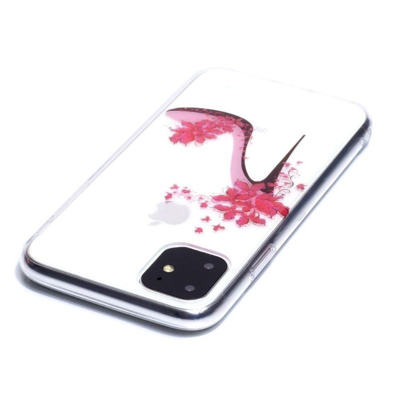Etui do iPhone 11 Anti-fall Przezroczysty Obcas W Kwiaty