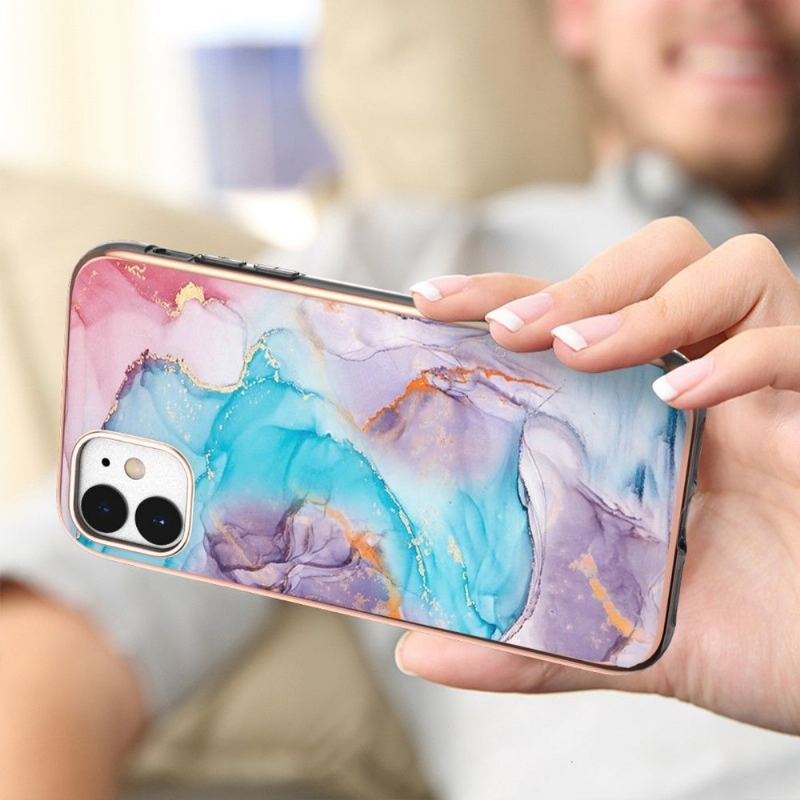 Futerały do iPhone 11 Niebieski Kolorowy Marmur