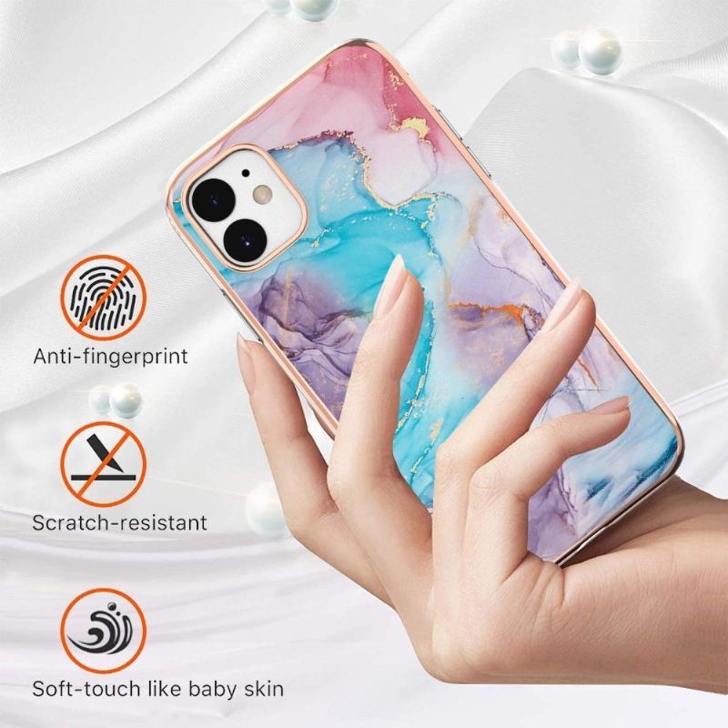 Futerały do iPhone 11 Niebieski Kolorowy Marmur