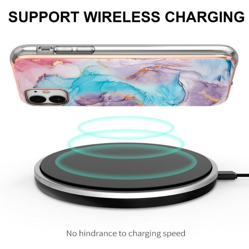 Futerały do iPhone 11 Niebieski Kolorowy Marmur