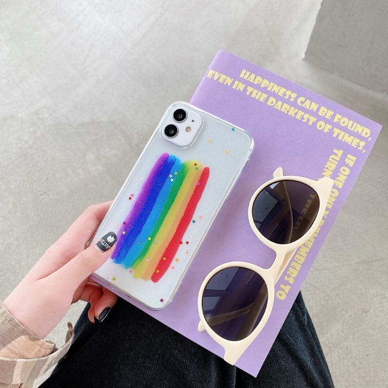 Futerały do iPhone 11 Tęczowy Brokat