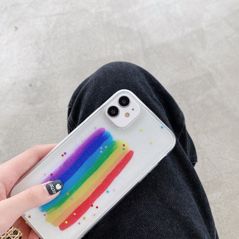 Futerały do iPhone 11 Tęczowy Brokat
