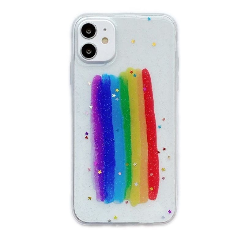 Futerały do iPhone 11 Tęczowy Brokat