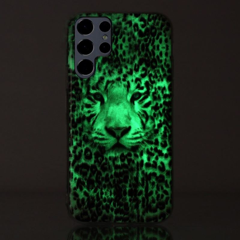 Etui do Samsung Galaxy S22 Ultra 5G Anti-fall Luminous Śnieżna Pantera