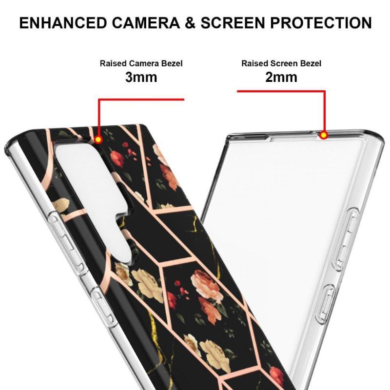 Etui do Samsung Galaxy S22 Ultra 5G Classic Marmur I Kwiaty