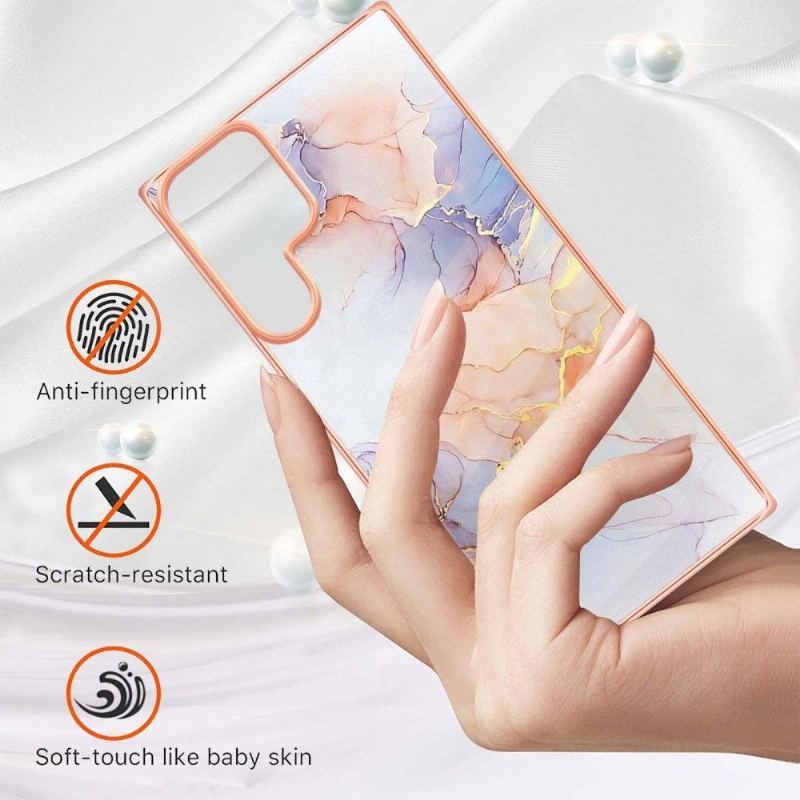 Etui do Samsung Galaxy S22 Ultra 5G Kolorowy Marmur
