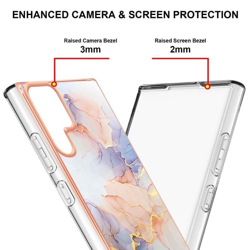 Etui do Samsung Galaxy S22 Ultra 5G Kolorowy Marmur