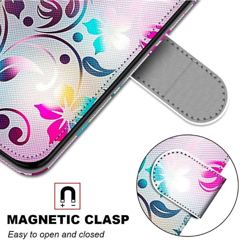 Etui Folio do Samsung Galaxy S22 Ultra 5G Kolorowy Kwiat