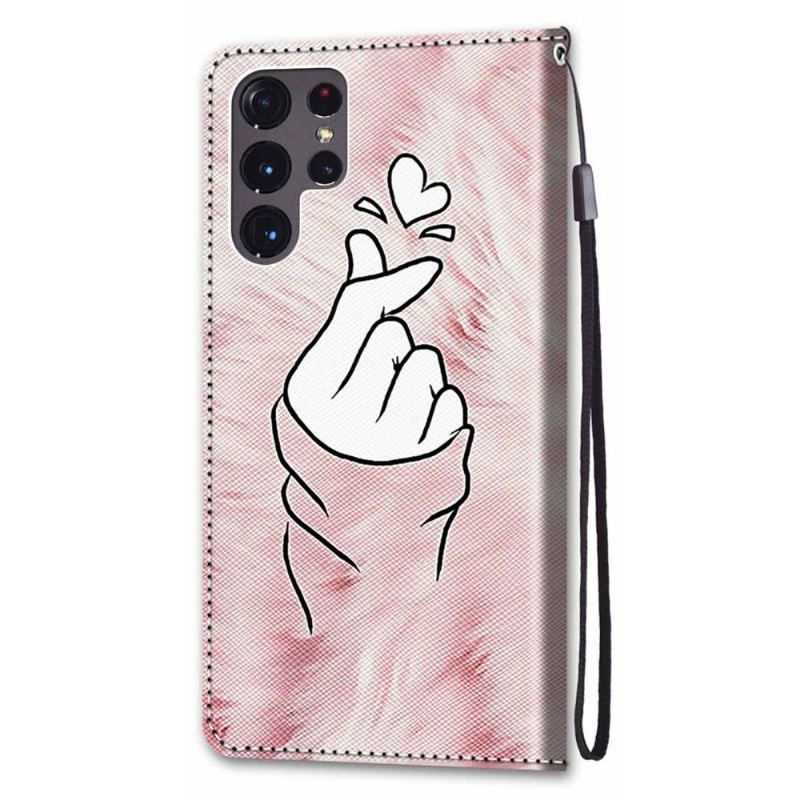 Etui Folio do Samsung Galaxy S22 Ultra 5G Koreańskie Serce