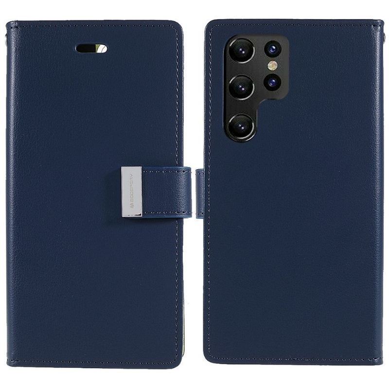 Etui Folio do Samsung Galaxy S22 Ultra 5G Obrzeża Bogata W Rtęć Premium