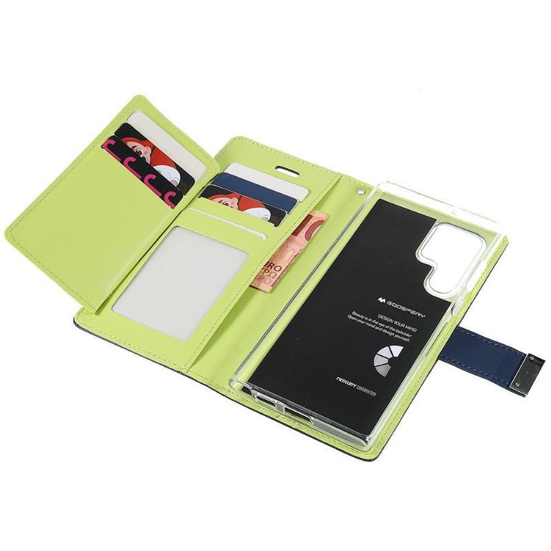Etui Folio do Samsung Galaxy S22 Ultra 5G Obrzeża Bogata W Rtęć Premium