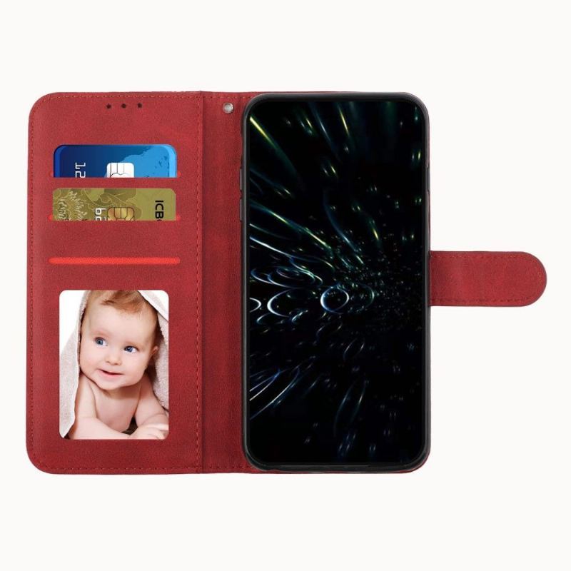 Etui Folio do Samsung Galaxy S22 Ultra 5G Obrzeża Lines Efekt Retro Skóry