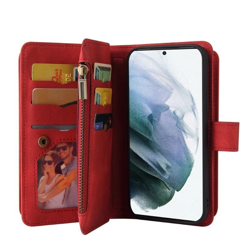 Etui Folio do Samsung Galaxy S22 Ultra 5G Obrzeża Portfel z Łańcuch