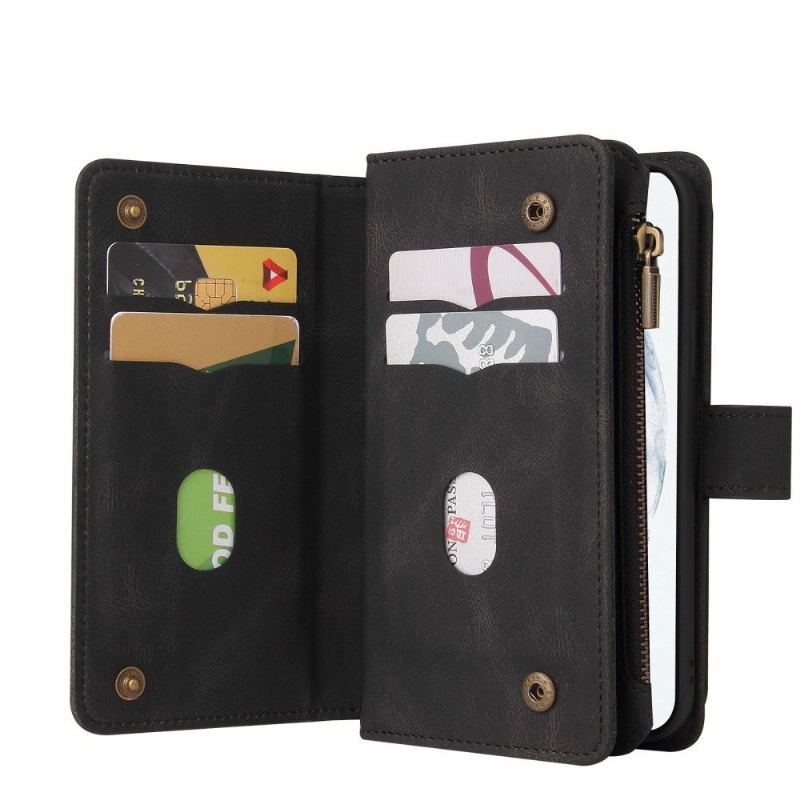 Etui Folio do Samsung Galaxy S22 Ultra 5G Obrzeża Portfel z Łańcuch