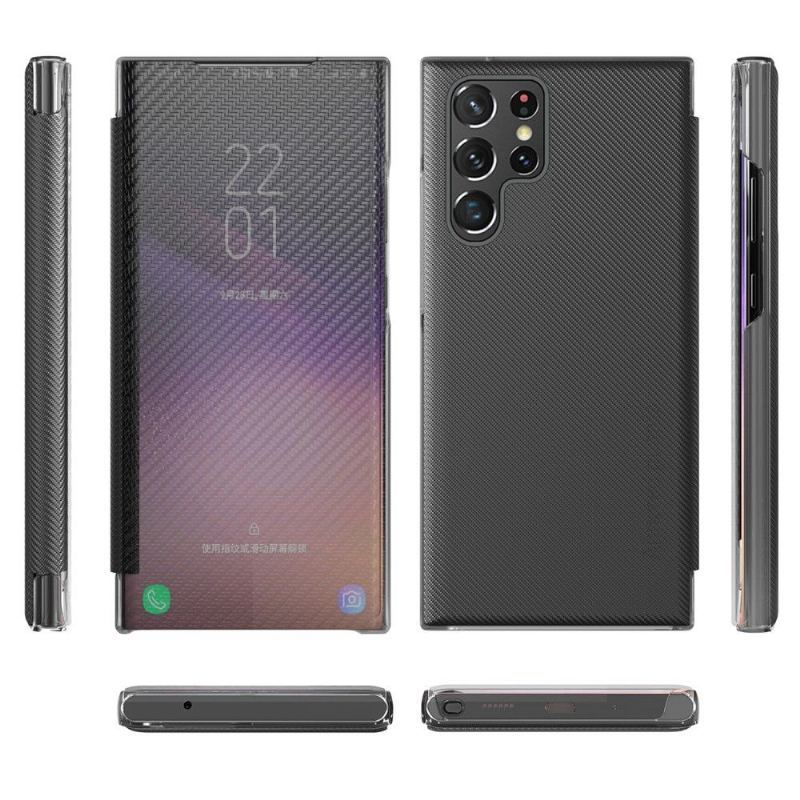 Etui Na Telefon do Samsung Galaxy S22 Ultra 5G Etui Folio Włókno Węglowe