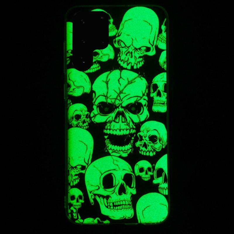Futerały do Samsung Galaxy S22 Ultra 5G Świecąca Czaszka