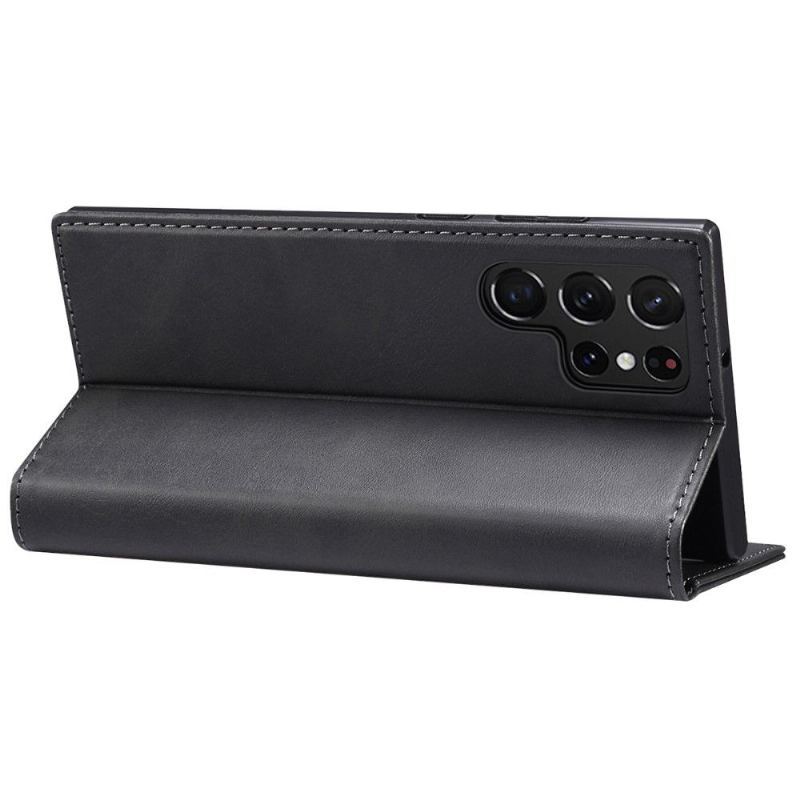 Skórzany Futerał do Samsung Galaxy S22 Ultra 5G Anti-fall Etui Folio Flip Style Skóra