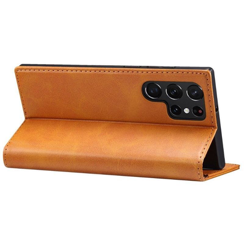 Skórzany Futerał do Samsung Galaxy S22 Ultra 5G Anti-fall Etui Folio Flip Style Skóra