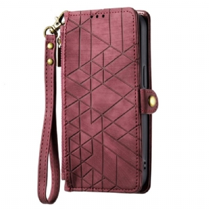 Etui Folio Sony Xperia 1 Vi Portfel Ze Wzorem Geometrycznym Etui Ochronne