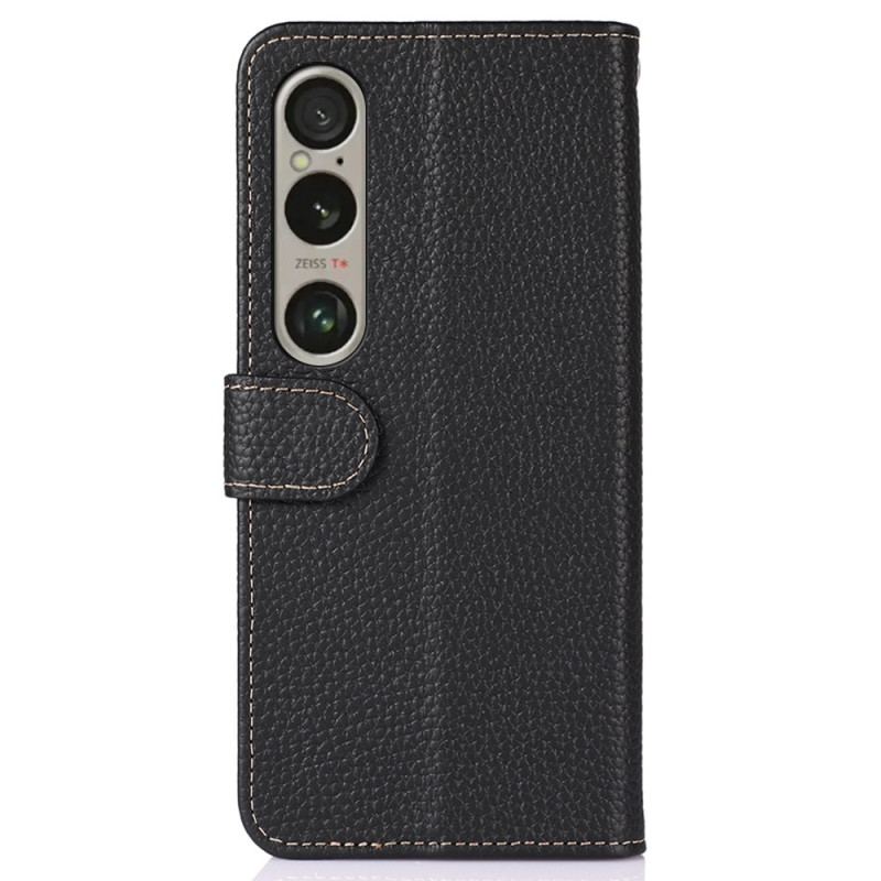 Skórzany Futerał Sony Xperia 1 Vi Etui Na Telefon Tekstura Liczi Khazneh