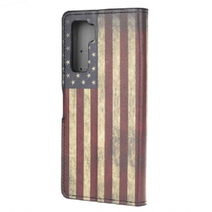 Etui Folio do Huawei P40 Lite 5G Classic Vintage American Flag