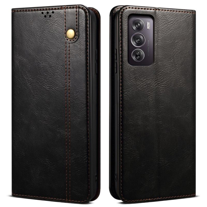 Flip Kotelot Do Oppo Reno 12 5g Woskowana Imitacja Skóry