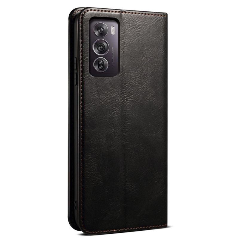 Flip Kotelot Do Oppo Reno 12 5g Woskowana Imitacja Skóry
