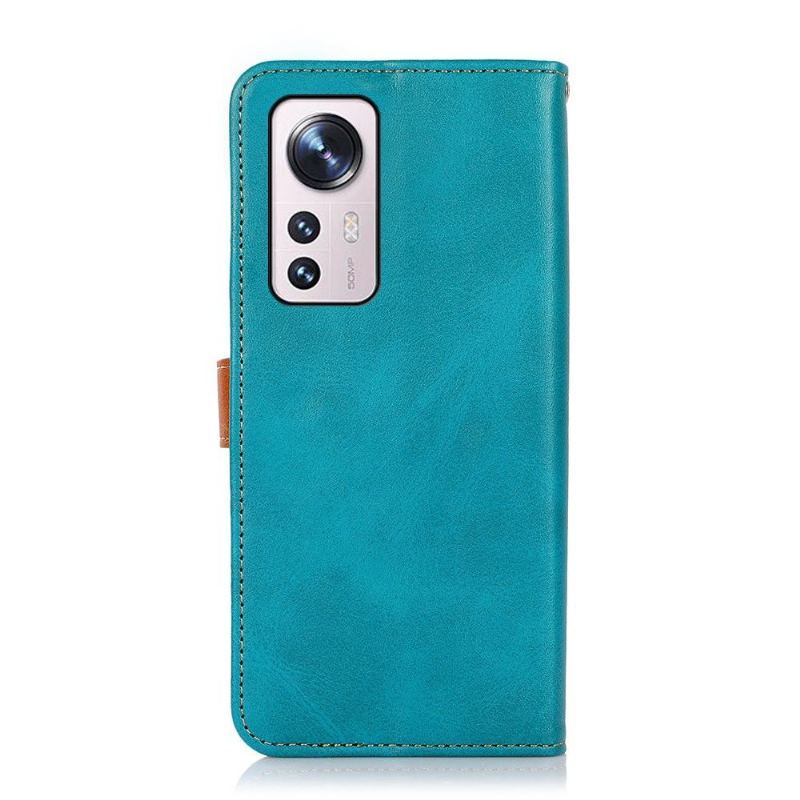 Etui Folio do Xiaomi 12 Pro Obrzeża Khazneh Bicolor Sztuczna Skóra