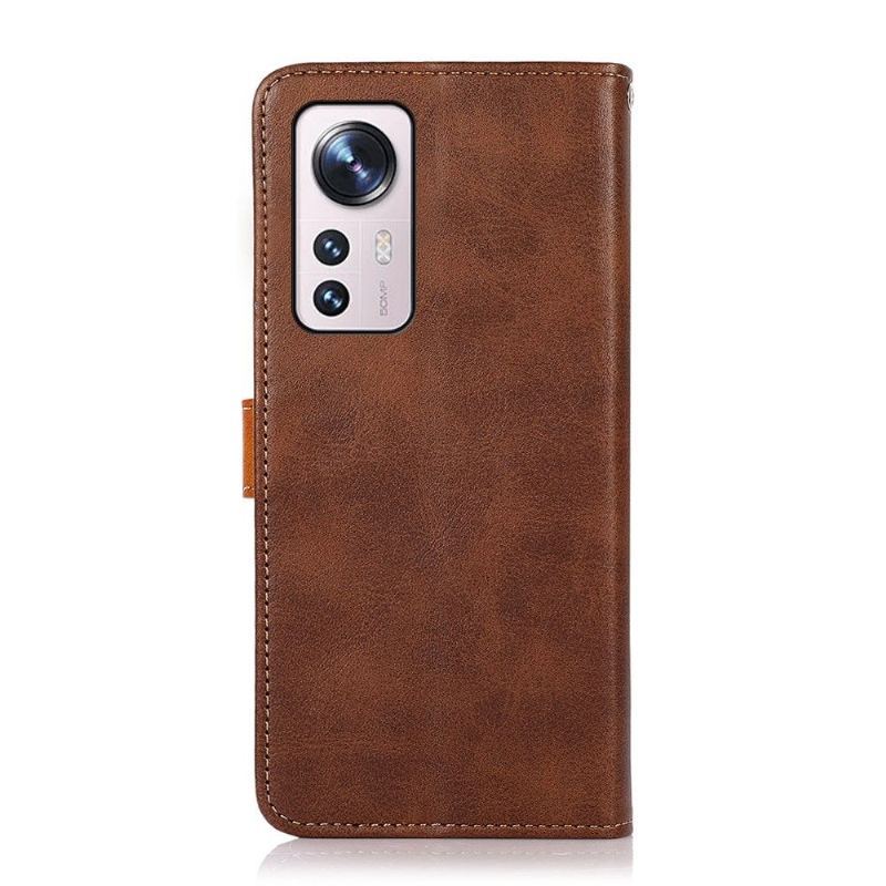 Etui Folio do Xiaomi 12 Pro Obrzeża Khazneh Bicolor Sztuczna Skóra