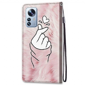 Skórzany Futerał do Xiaomi 12 Pro Anti-fall Koreańskie Serce